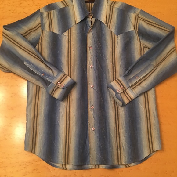 ECCOLO LINE Long Sleeve Shirt. Wrinkle Design, Medium - Picture 4 of 13